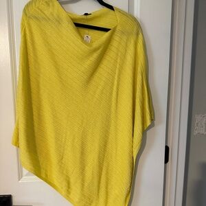 Talbots Yellow Knit Poncho Sweater Asymmetrical Pullover New with Tag Sz M/L